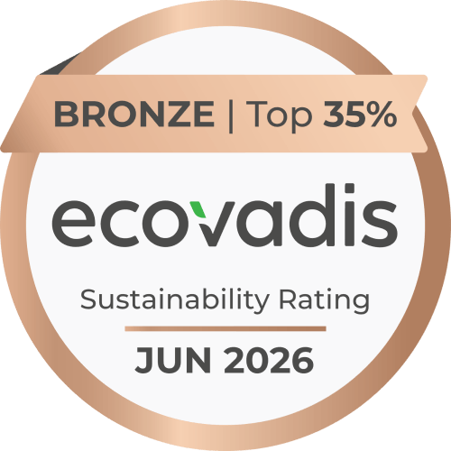  ecoVadis Auszeichnung auf der Bewertungsplattform für Nachhaltigkeit und CSR-Leistungen von Unternehmen.